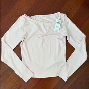 Hollister Light Pink Boat Neck Long Sleeve